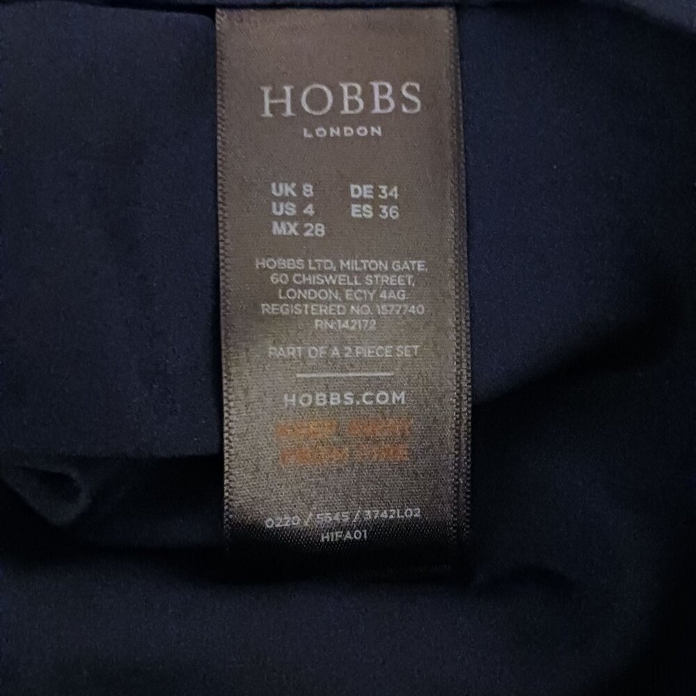 NEW HOBBS LONDON Emilia‎ Pleated Shift Dress Navy Blue Size 4 - Picture 11 of 15